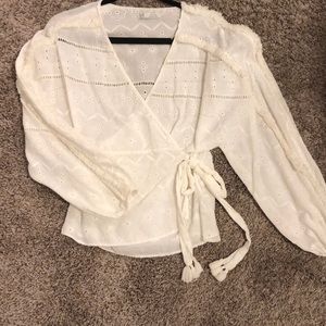 White eyelet top